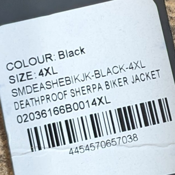 Saint Morta Faux Suede Death proof Sherpa Biker Moto Jacket Size 4XL Black - Picture 10 of 13